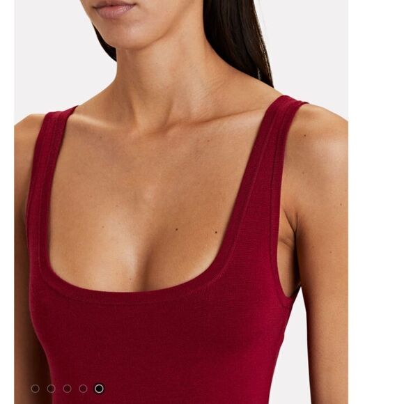 NEW L’Agence Hannah Knit Tank Dress Red Dahlia Small - Picture 4 of 10